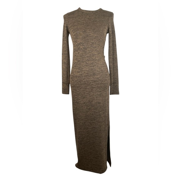 FRENCH CONNECTION Brown Black Space Dye Mélange Long Sleeve Sweater Dress Sz 8 - Picture 3 of 11